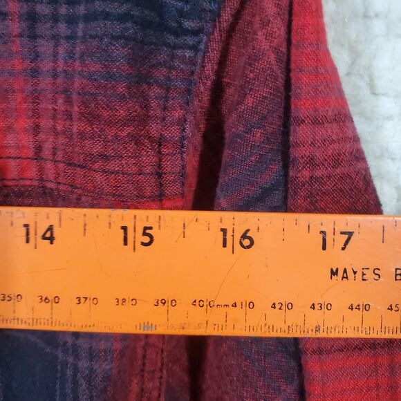 Woolrich Flannel Men’s Sz L Black Red Cotton Flannel Long Sleeves Button Shirt - Picture 11 of 15